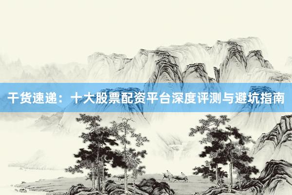 干货速递：十大股票配资平台深度评测与避坑指南