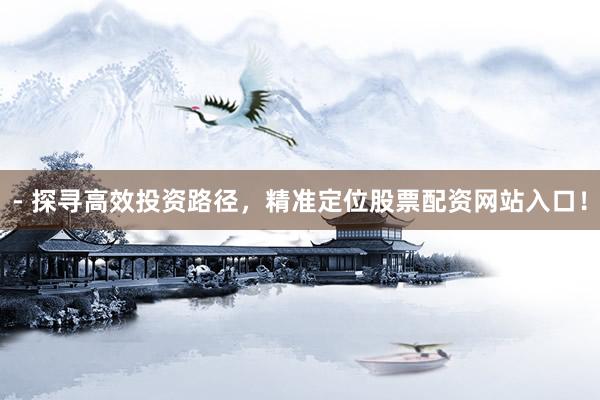 - 探寻高效投资路径，精准定位股票配资网站入口！
