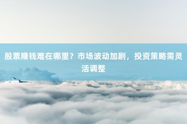 股票赚钱难在哪里？市场波动加剧，投资策略需灵活调整