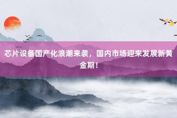 芯片设备国产化浪潮来袭，国内市场迎来发展新黄金期！