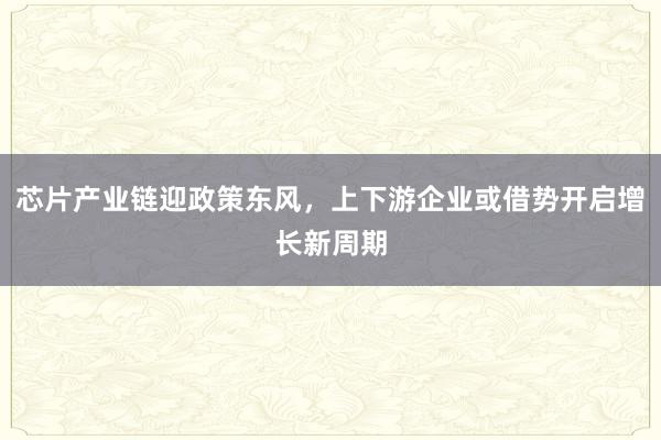 芯片产业链迎政策东风，上下游企业或借势开启增长新周期