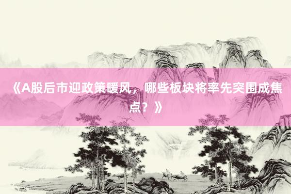 《A股后市迎政策暖风，哪些板块将率先突围成焦点？》