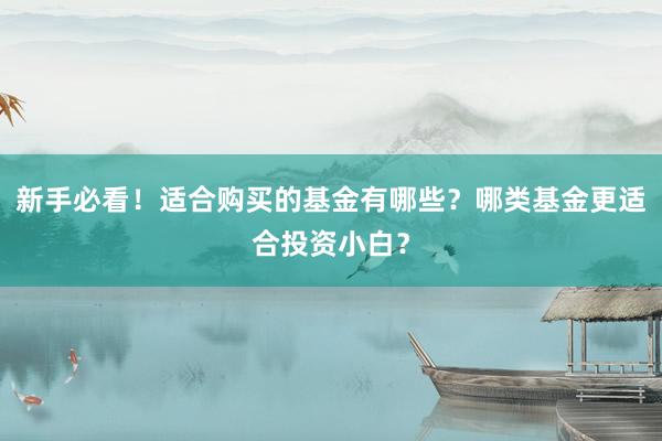 新手必看！适合购买的基金有哪些？哪类基金更适合投资小白？