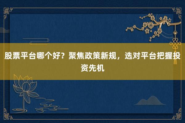 股票平台哪个好？聚焦政策新规，选对平台把握投资先机